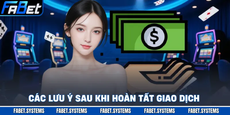 Nạp Tiền FABET - Chỉ Dẫn Cụ Thể Nhanh Dàng Chỉ Vài Bước 3 Các lưu ý sau khi hoàn tất giao dịch